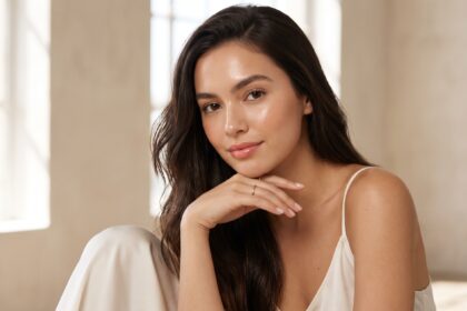 Best e.l.f. setting spray for oily skin comparison featuring matte and dewy makeup finishes on a model, showing how different setting sprays affect makeup longevity and shine control.