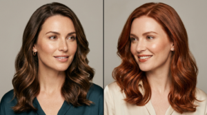 Brunette and red hair colors for fair skin
