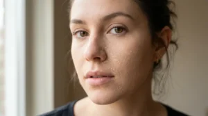 Foundation separating and looking flaky on dry, dehydrated skin