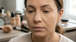 Too many makeup layers causing foundation to look cakey and separate