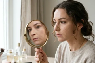 Makeup Is Separating on Face around the nose, cheeks, and forehead