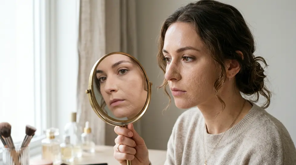 Makeup Is Separating on Face around the nose, cheeks, and forehead
