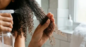 High-porosity hair quickly absorbing water into rough, frizz-prone strands.