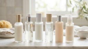 Collection of gentle cleansers suitable for tretinoin users