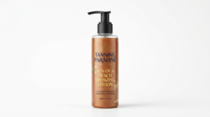 Tanning Paradise Sun of a Beach Bronzing Lotion bottle displayed on a clean white background.