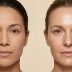 Close-up comparison of Dry vs Dehydrated Skin on two women’s faces