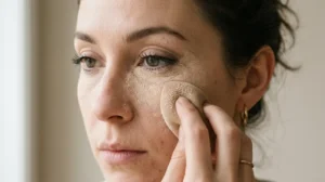Why does my concealer crease when too much setting powder is applied under the eyes?