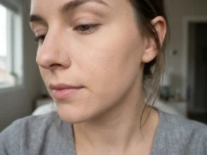 Foundation looking patchy on the cheeks and around the nose despite primer
